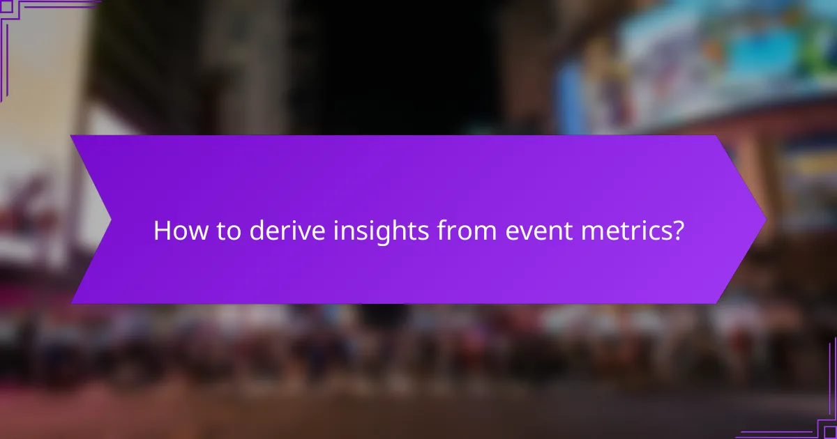 How to derive insights from event metrics?