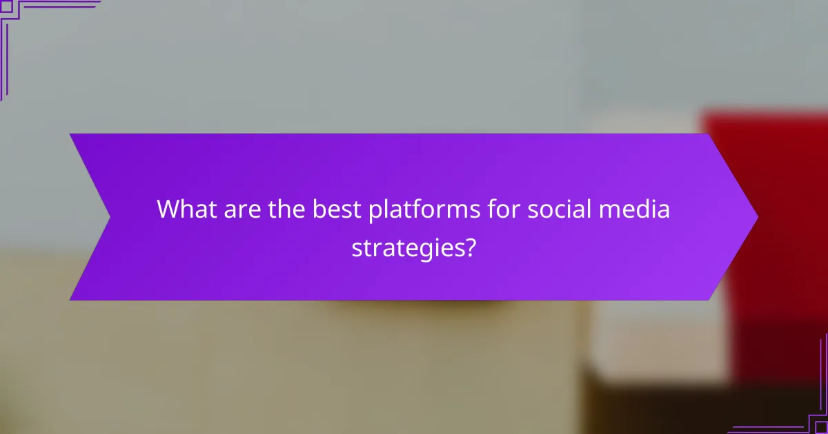 What are the best platforms for social media strategies?