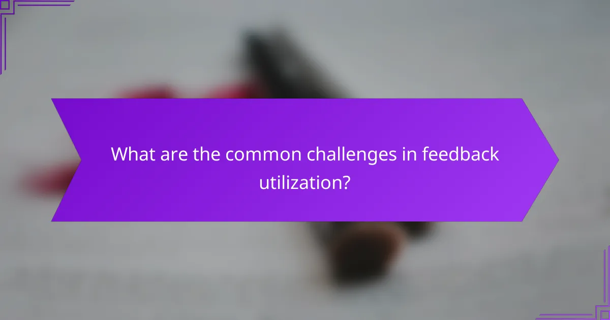 What are the common challenges in feedback utilization?