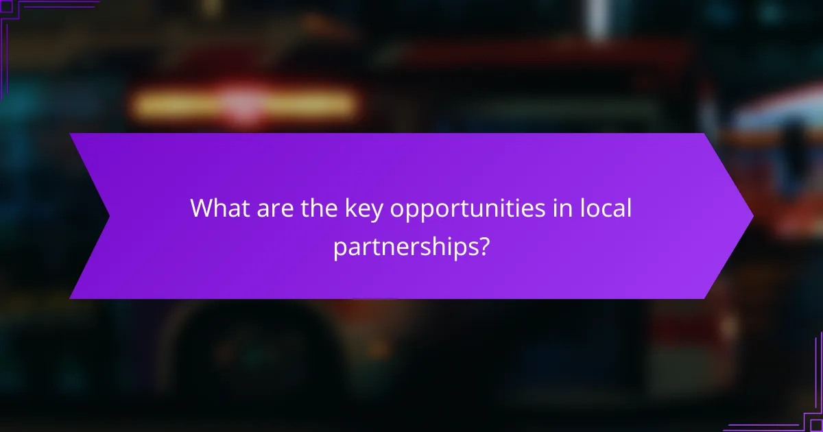 What are the key opportunities in local partnerships?