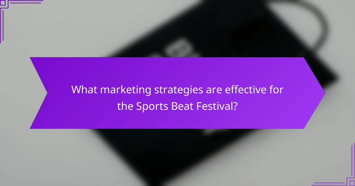 What marketing strategies are effective for the Sports Beat Festival?