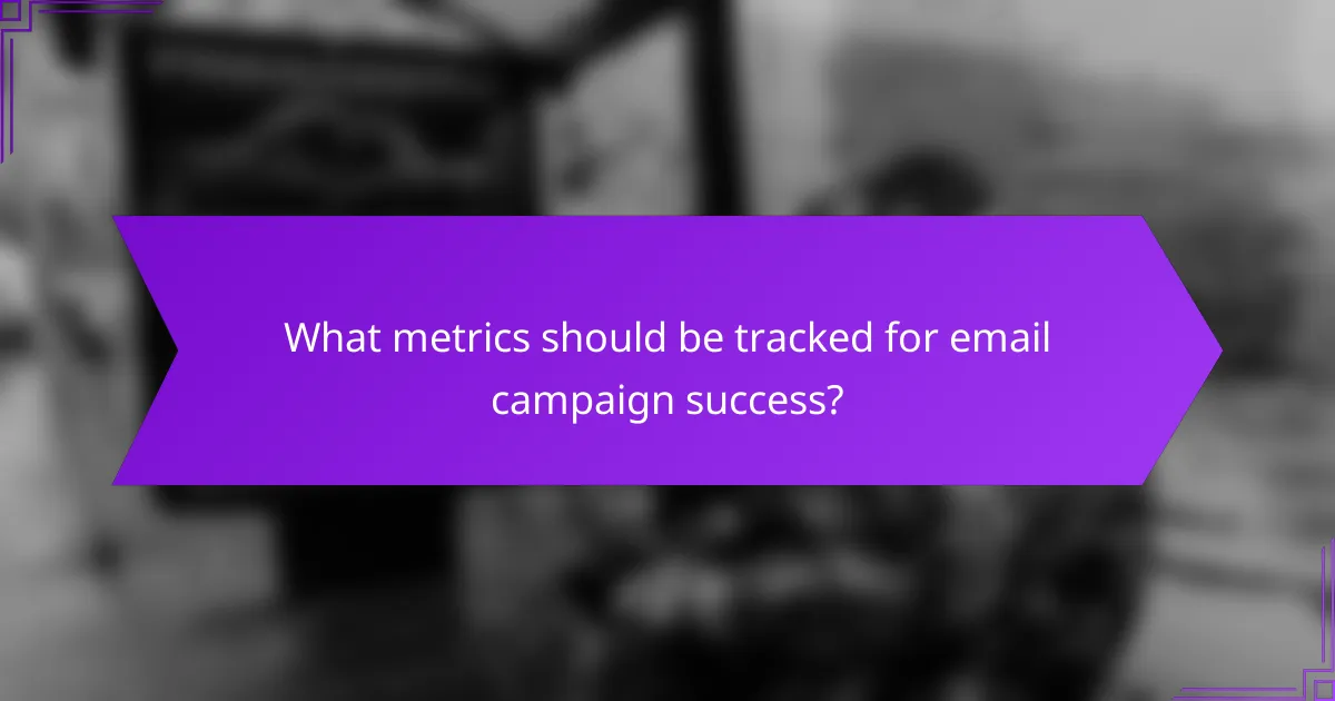 What metrics should be tracked for email campaign success?
